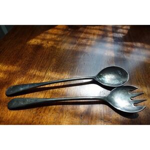 Vintage silver-plated Italy salad serving spoon and fork set